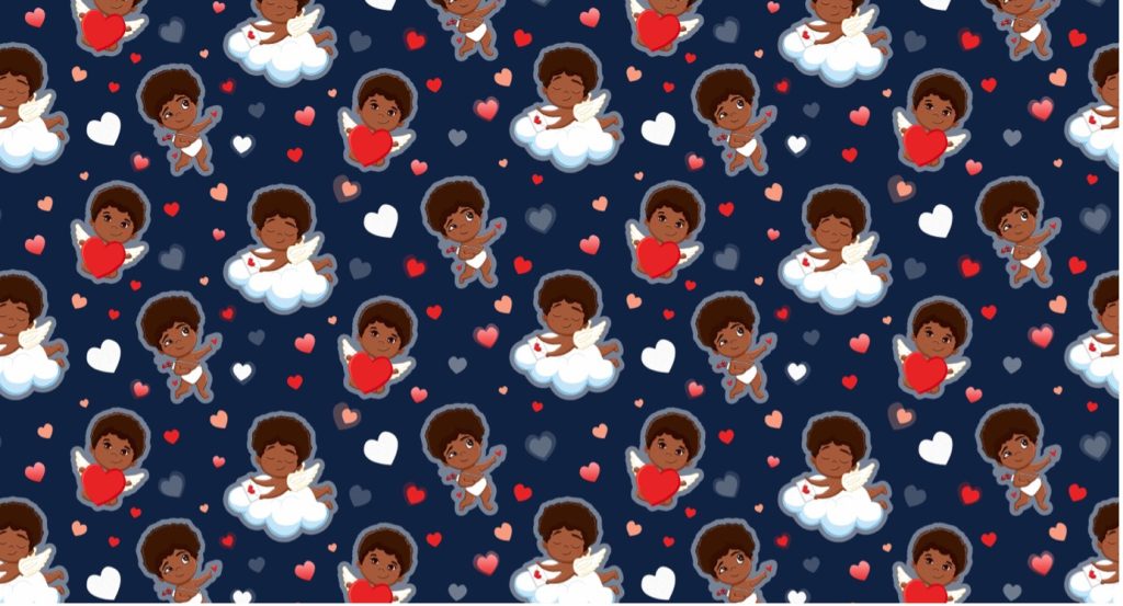 Blue Cupid Wrapping Paper