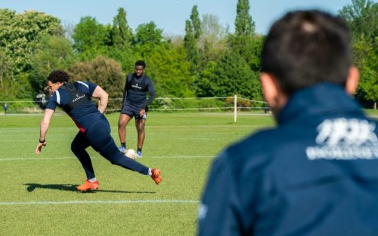 Someone doing running drills