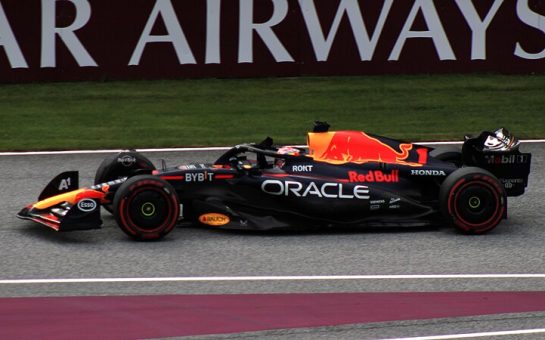 The Red Bull car on the track at Austria