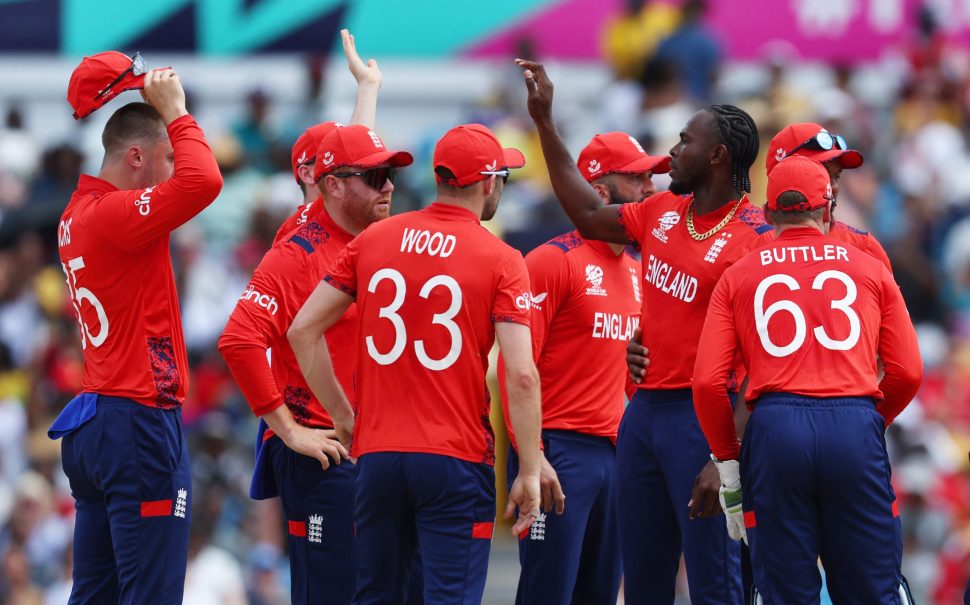 England cricketers celebrating