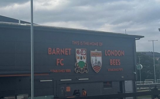 The outside of Barnet FC's stadium