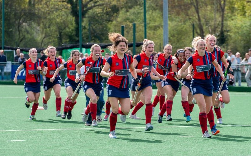 Hampstead and Westminster Hockey Club celebrating