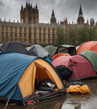 Tents outside the House of Parliament