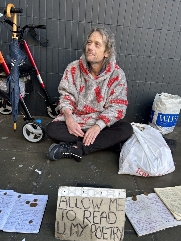 Homeless poet, James