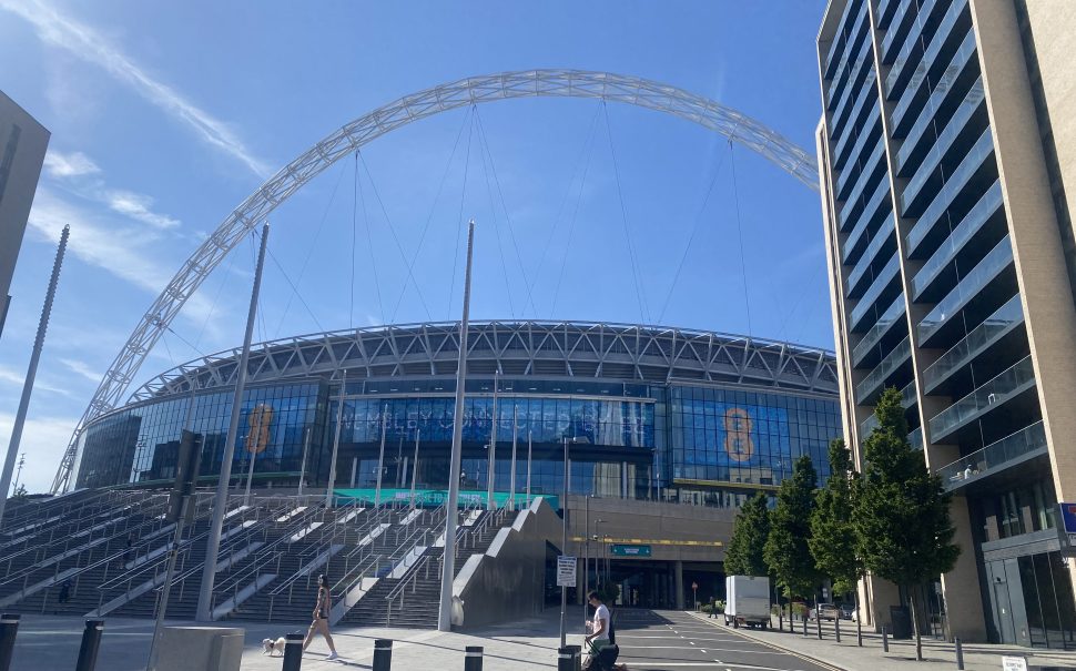 Wembley Stadium exterior and arch