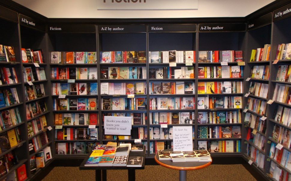 The Fiction section of a Waterstones branch in Sutton, London.