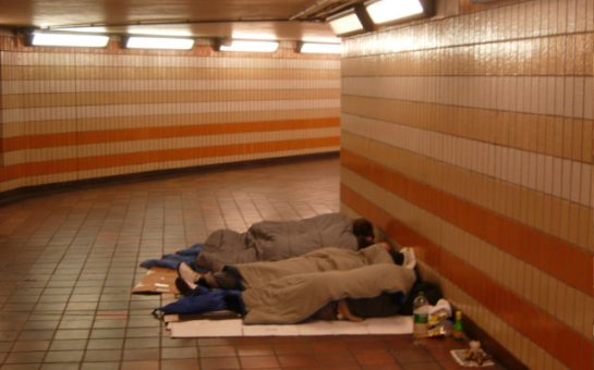 People sleeping rough at Charing Cross