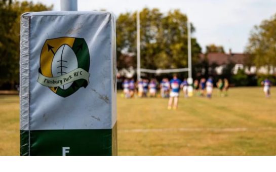 A view of the Finsbury Park Rugby Club goal post