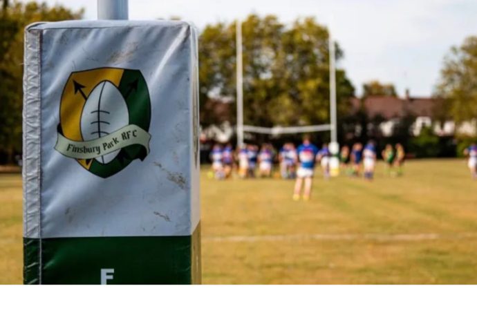 A view of the Finsbury Park Rugby Club goal post