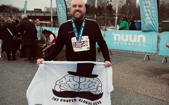 Scott Johnson after completing a half marathon. Credit: Scott Johnson